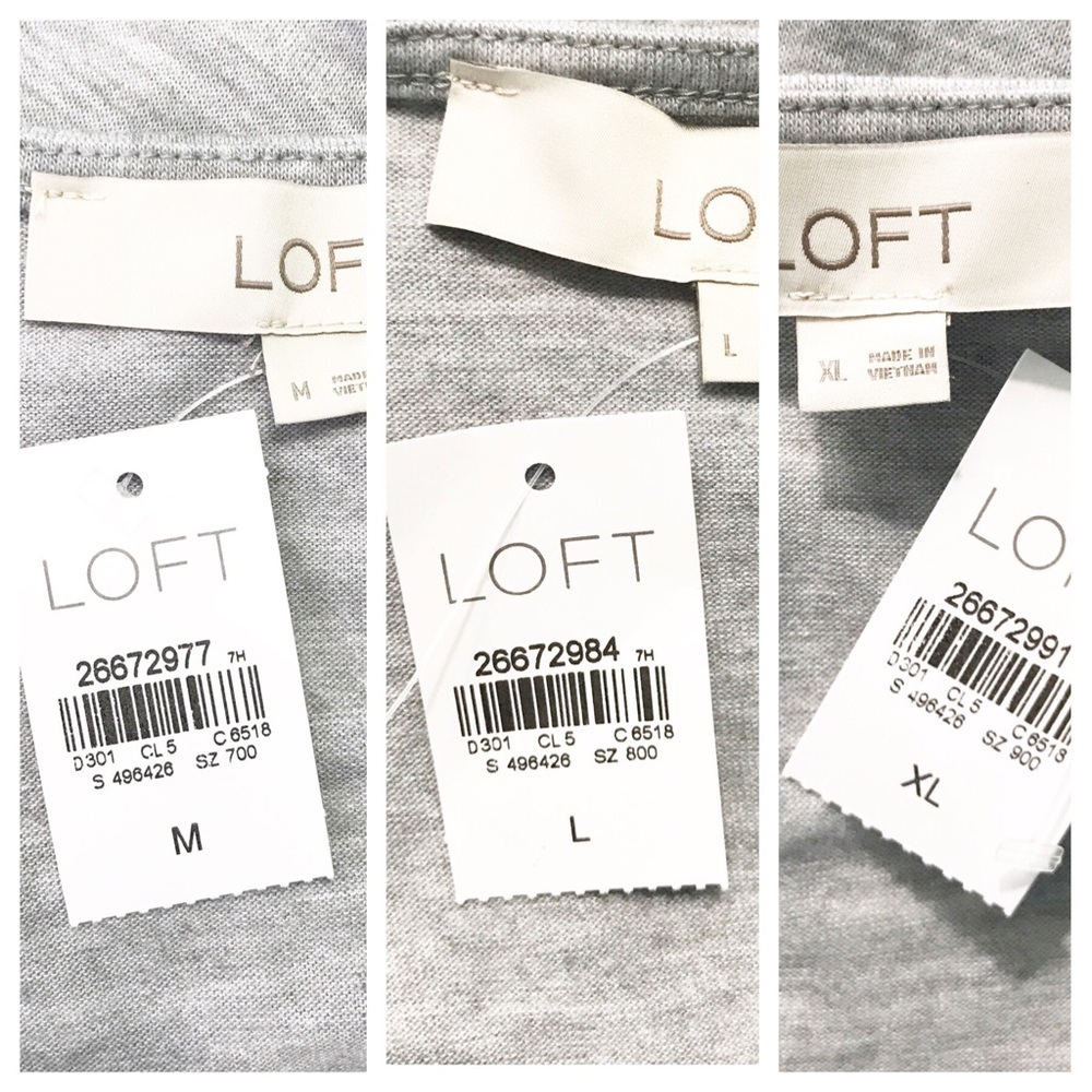 LOFT Pebble Grey Wrap Top - Picture 8 of 8